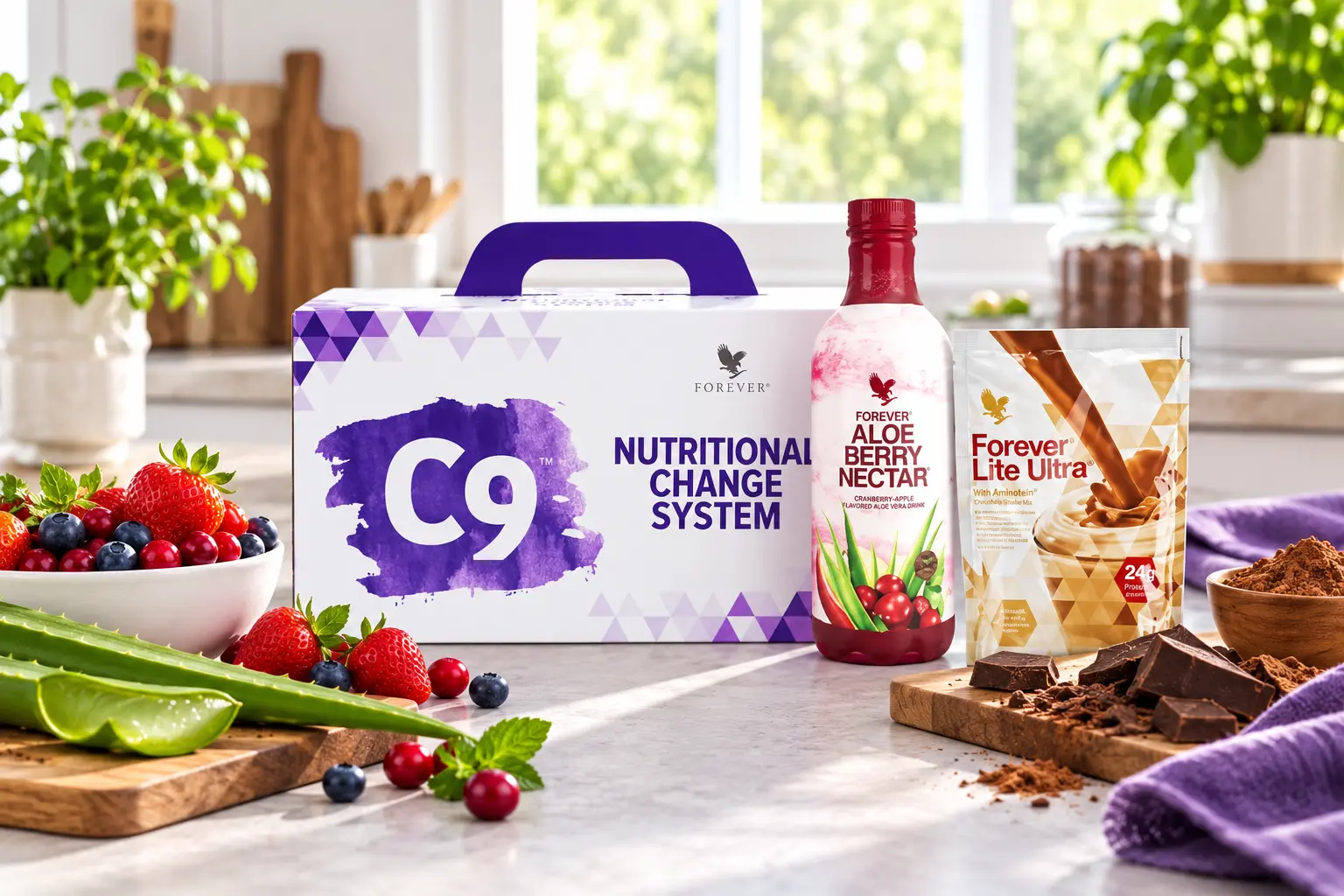 Clean 9 Berry Chocolate v produktovej scéne a scéne z bežného života