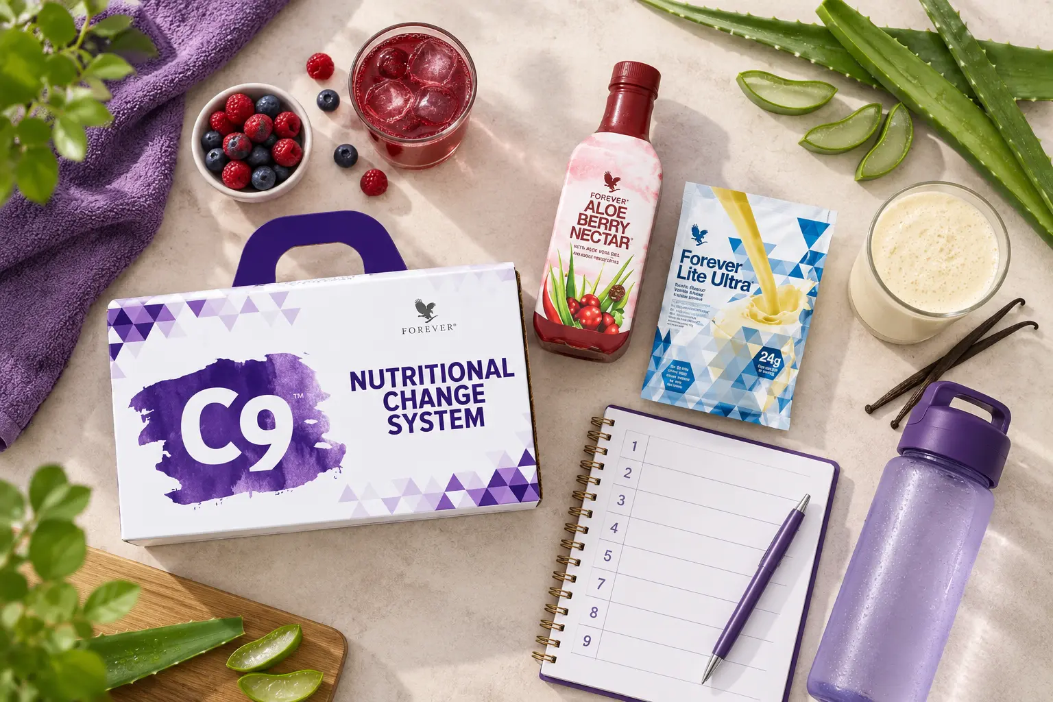 Clean 9 Berry Vanilla v produktovej scéne a scéne z bežného života