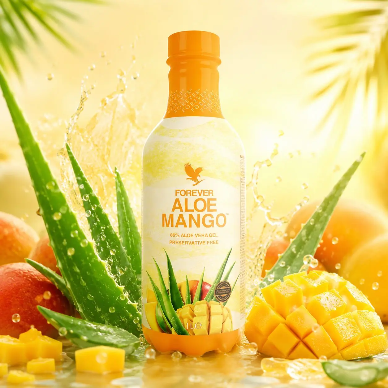 Forever Aloe Mango s mangom a listami aloe vera