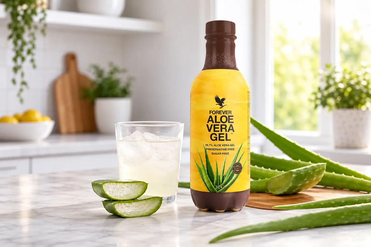 Forever Aloe Vera Gel pripravený na podávanie