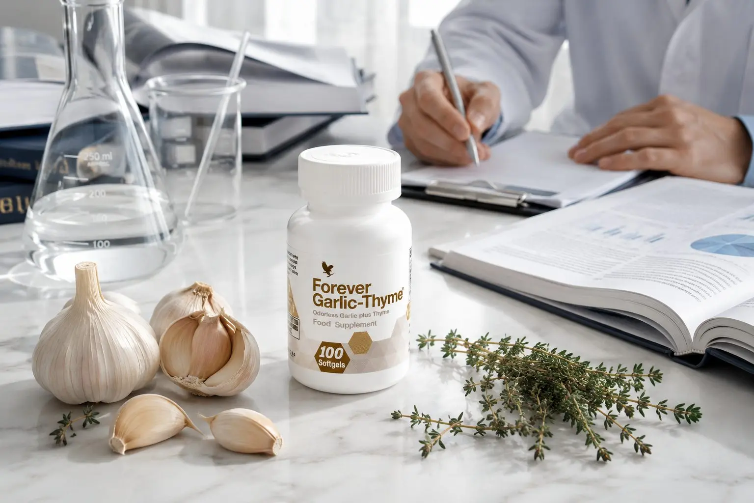 Forever Garlic-Thyme v prirodzenej kuchynskej scéne