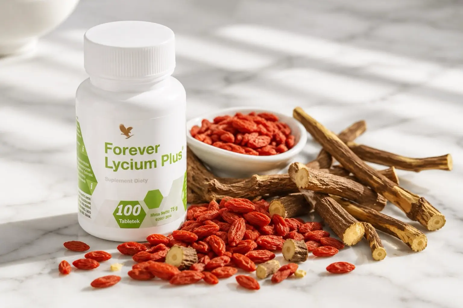 Forever Lycium Plus: goji, sladké drievko a rastlinná zmes