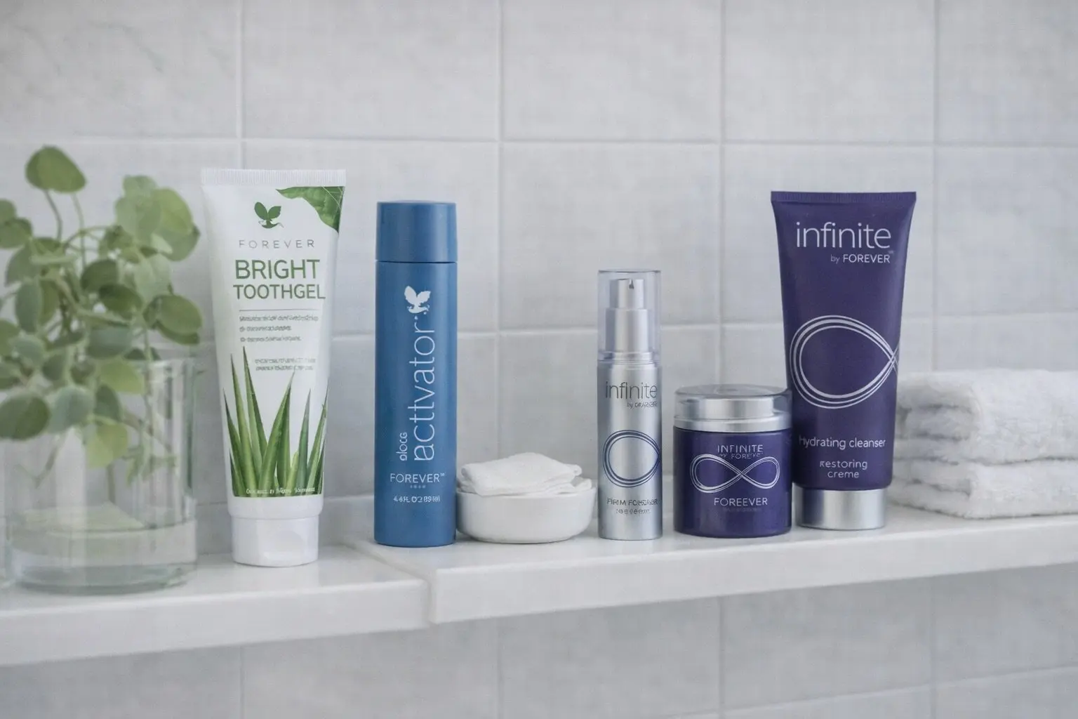 Infinite Skin Care Kit v produktovej a každodennej scéne